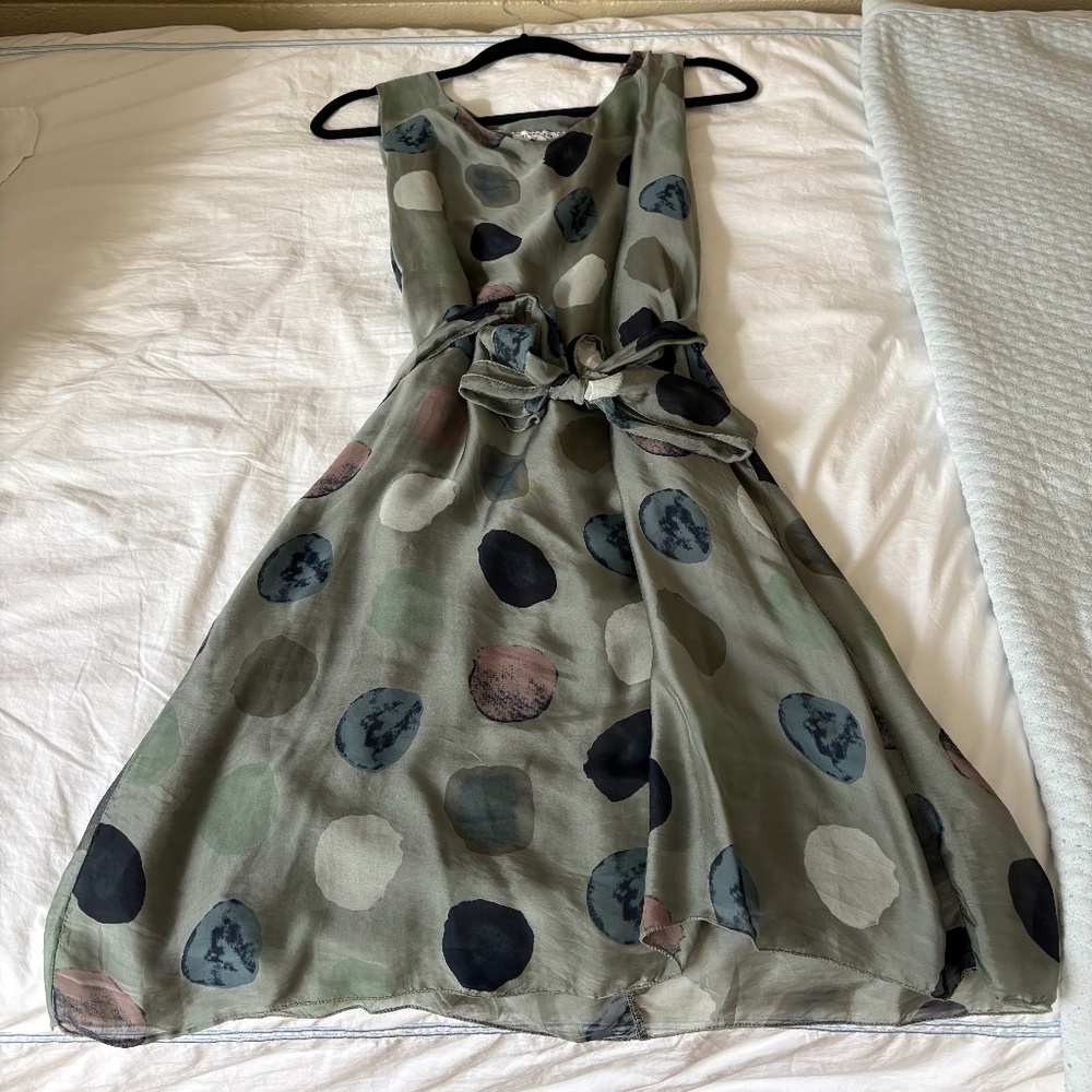Anthropologie Silk Dot Dress Size M
